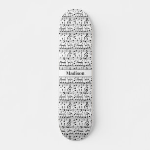 Nombre personalizado Notas musicales Skateboard