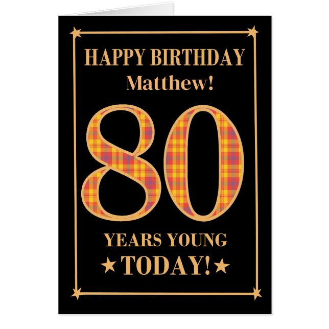 Nombre personalizado o relación 80º cumpleaños tar (Frente)
