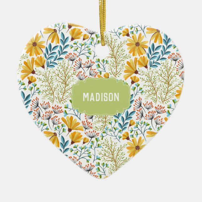 Nombre personalizado Ornamento de Ilustracion de f (Frente)