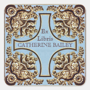 Nombre personalizado Ornate Victorian Ex Pegatinas