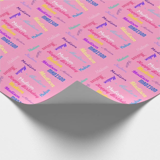 NOMBRE personalizado Papel de ajuste de regalo de  (Esquina)