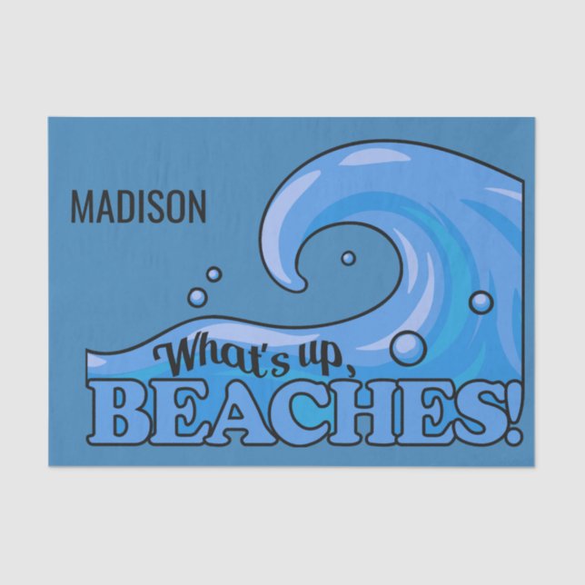 Nombre personalizado Papel de tejido Funny Beach W (Anverso)