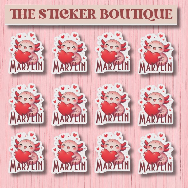 Nombre personalizado Paquete de Pegatinas Axolotl  (Subido por el creador)