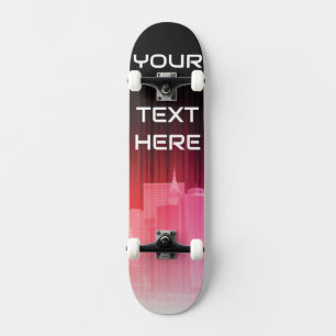 Nombre personalizado patineta gradiente rosa silue