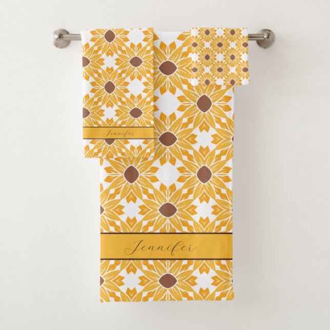 Nombre personalizado Patrón de girasol en blanco (In situ)