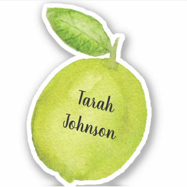 Nombre personalizado Pegatina de frutos de cal (Anverso)