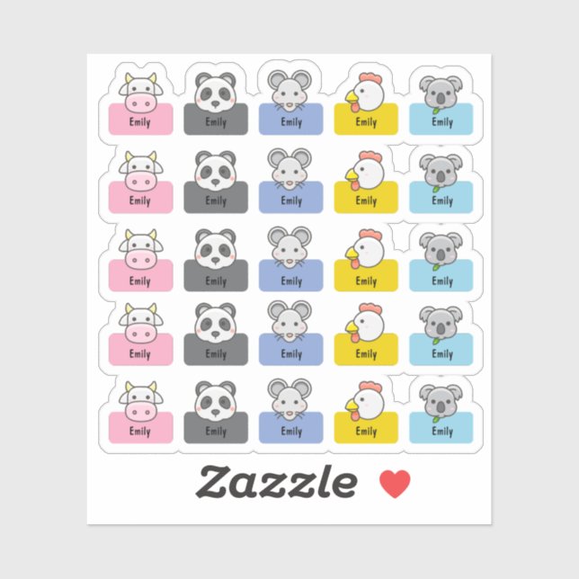 Nombre personalizado Pegatina de guarderías de Kaw (Hoja)