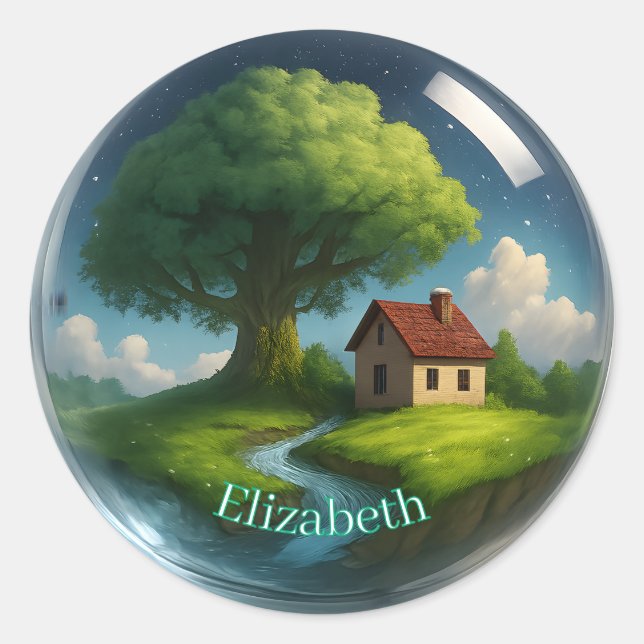 Nombre personalizado Pegatina de naturaleza de Cot (Anverso)