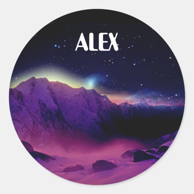 Nombre personalizado Pegatina del espacio de galax (Anverso)
