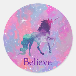 Nombre personalizado Pegatina galaxico rosa/morado