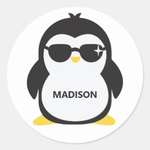 Nombre personalizado pegatinas de pingüinos genial
