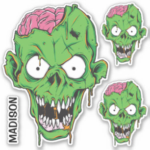 Nombre personalizado pegatinas Zombie