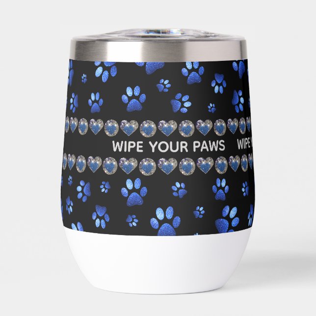 Nombre personalizado, perras de perro purpurina az (Frente)