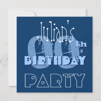 Nombre personalizado Plantilla azul de cumpleaños 