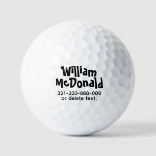 Nombre personalizado Plantilla de bolas de golf BI