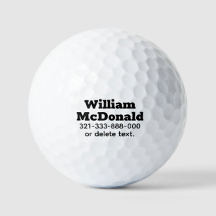 Nombre personalizado Plantilla de bolas de golf BO