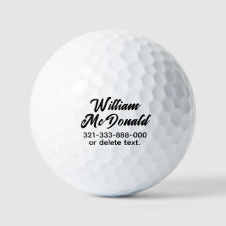 Nombre personalizado Plantilla de bolas de golf Ti