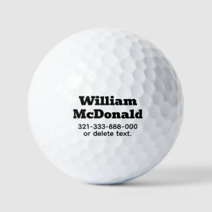 Nombre personalizado Plantilla de bolas de golf Ti