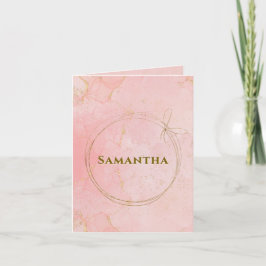 Nombre personalizado plegado rosa y dorado