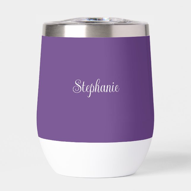 Nombre personalizado Plum Purple Script Monograma (Frente)