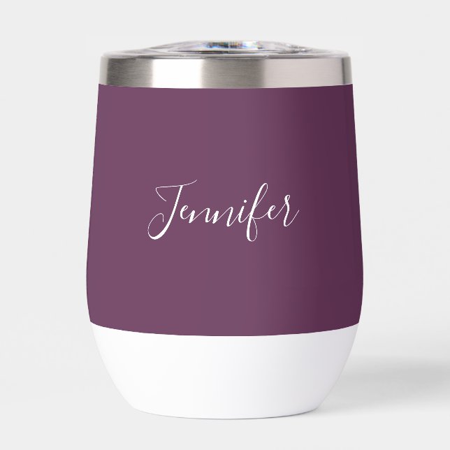 Nombre personalizado Plum Purple Script Simple (Frente)