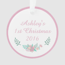 Nombre personalizado: primer ornamento floral para