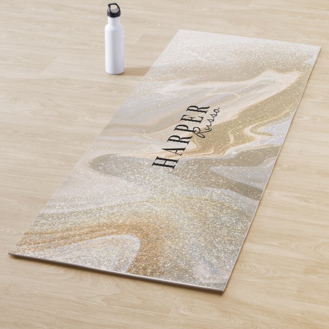 Nombre personalizado purpurina Yoga Mat (In situ)