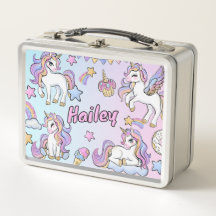 Nombre personalizado: Rainbow Unicorn de vuelta a 