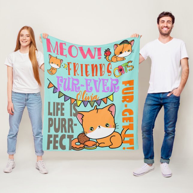 Nombre personalizado Regalo de una manta de gato p (In situ)