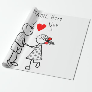 Nombre personalizado Regalo Papel de ajuste Pareja