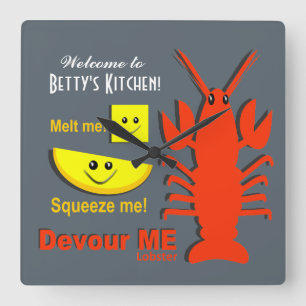 Nombre personalizado - Reloj de cocina - Lobster p