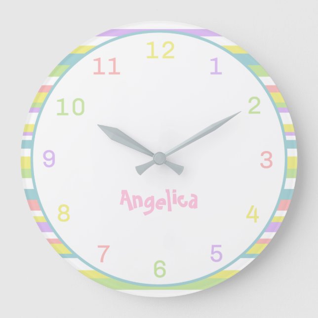 Nombre Personalizado Reloj De Pared De Tiras Paste (Anverso)