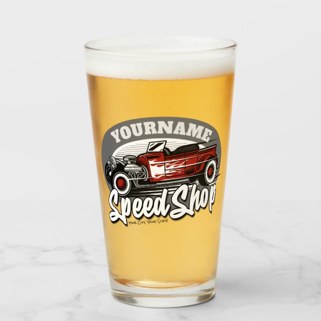 NOMBRE Personalizado Rockabilly Roadster Speed Sho (Anverso (lleno))