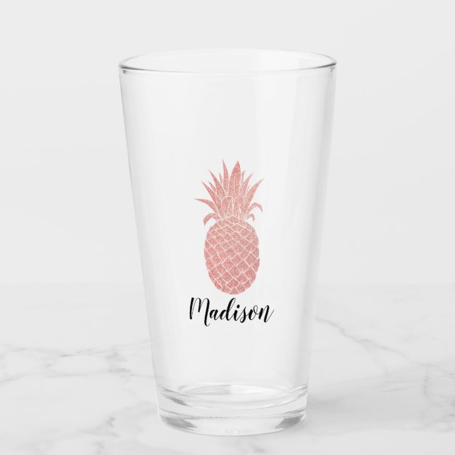Nombre personalizado Rosa Gold Pineapple  (Anverso)