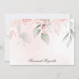 Nombre personalizado ROSAS de PINK FLORAL Nota de