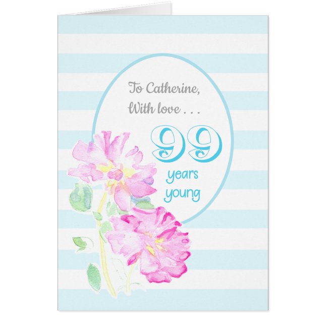 Nombre personalizado rosas rosas y rayas rosadas 9 (Frente)