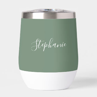 Nombre personalizado Sage Green Script Monograma