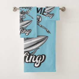 NOMBRE Personalizado Surfista Big Wave Skeleton Su