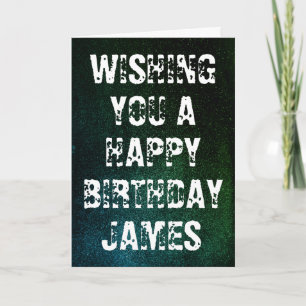 Nombre personalizado Tarjeta de cumpleaños Grunge