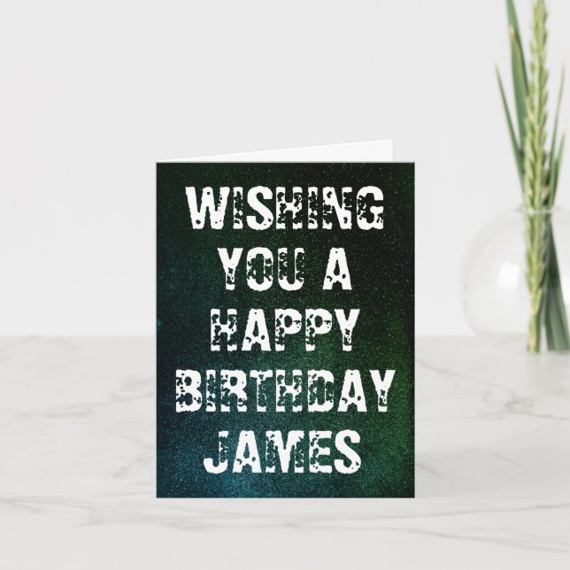 Nombre personalizado Tarjeta de cumpleaños Grunge (Anverso)