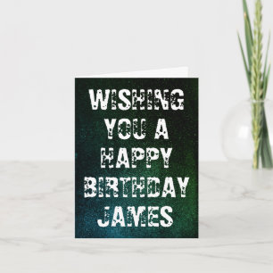 Nombre personalizado Tarjeta de cumpleaños Grunge