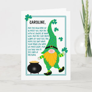 Nombre personalizado Tarjeta de Leprechaun de St P