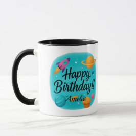 Nombre personalizado Taza azul turquesa Cumpleaños