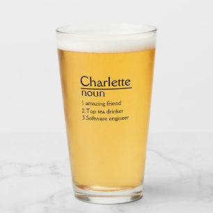 Nombre personalizado taza de vidrio de definición
