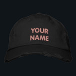 Nombre personalizado Texto Borrador de gorro de bé<br><div class="desc">Fácil nombre personalizado o mayúsculas de beisbol con bordado de texto - Añadir tu texto / nombre / más - Elegir tu color / tamaño / fuente - Hacer tus Gorras / regalo únicos</div>