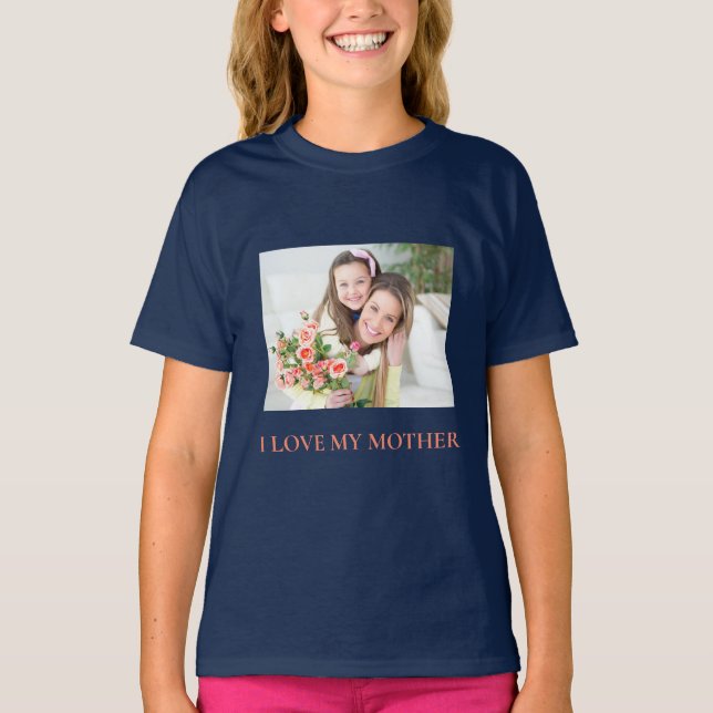 Nombre personalizado Texto foto niños camiseta bás (Anverso)