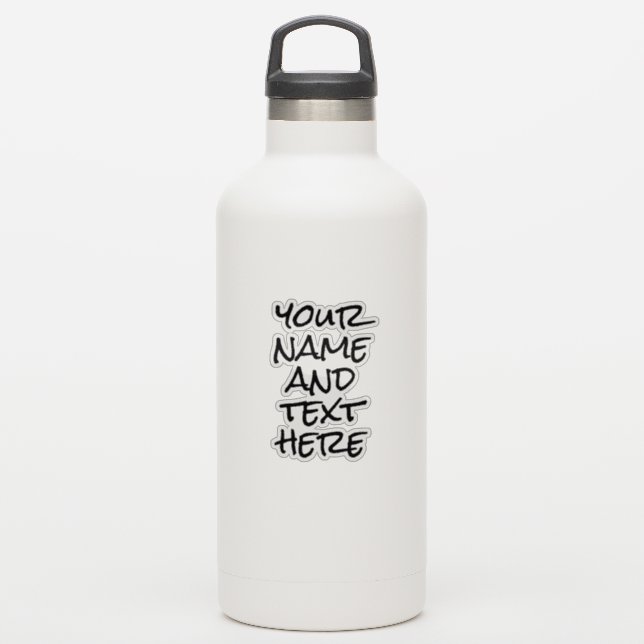 Nombre personalizado Texto Pegatinas modernos de b (Botella de agua)