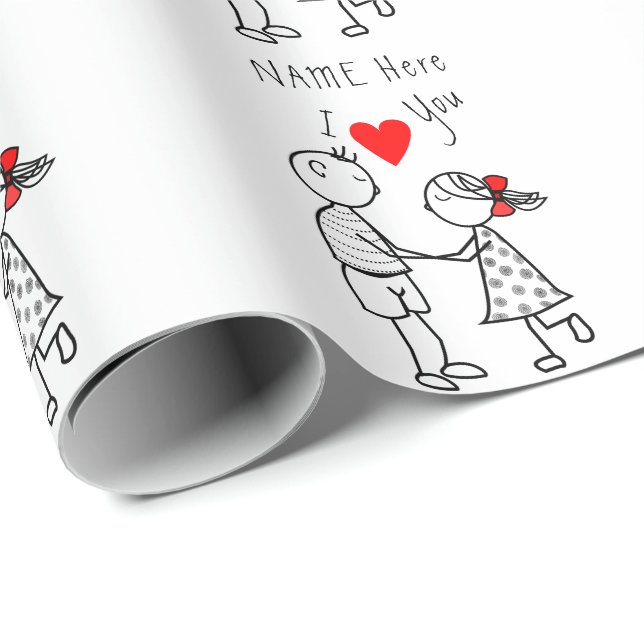 Nombre personalizado Texto Regalo de regalo Papel  (Esquina del rollo)