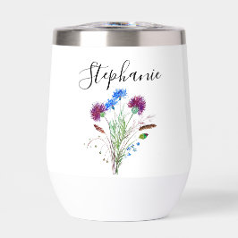 Nombre personalizado Thistle Floral Monograma