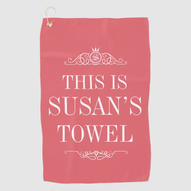 Nombre personalizado | Toalla de golf de monograma (Anverso)